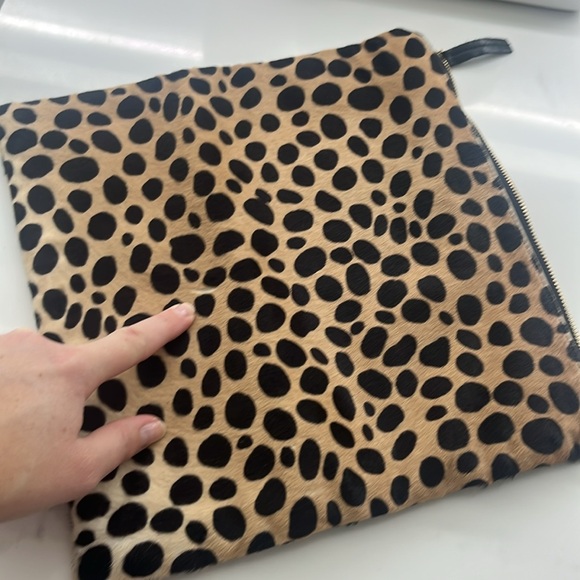 CLARE V. Leopard Ponyhair Clutch/ Pouch - Picture 5 of 5